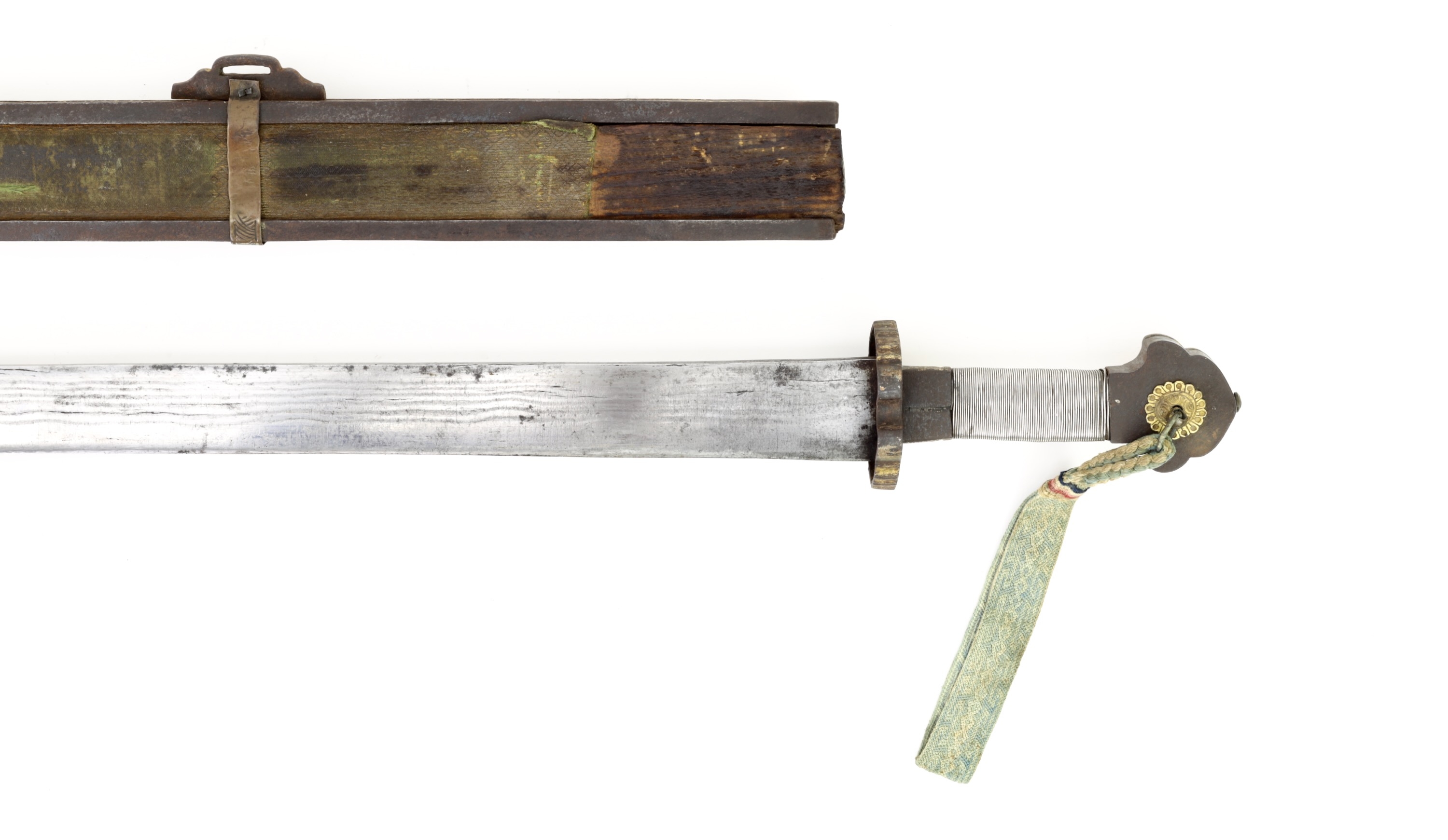 Exceptional tibetan gilt dpa'dam slung sword